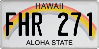 HI license plate FHR271