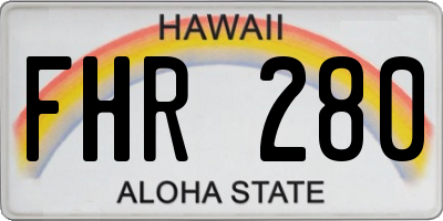 HI license plate FHR280