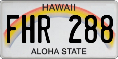HI license plate FHR288