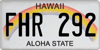 HI license plate FHR292