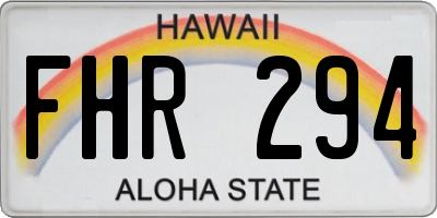 HI license plate FHR294