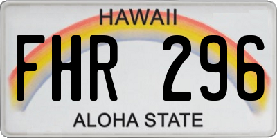 HI license plate FHR296
