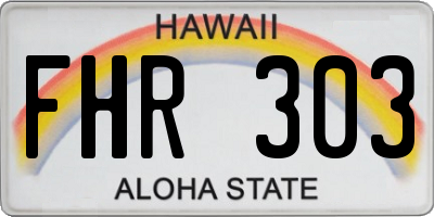 HI license plate FHR303