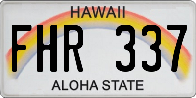 HI license plate FHR337