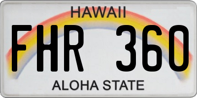 HI license plate FHR360