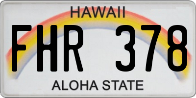 HI license plate FHR378
