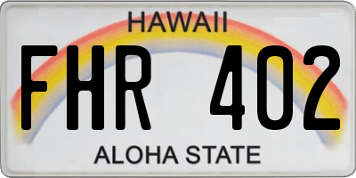 HI license plate FHR402