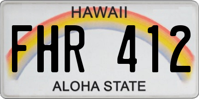 HI license plate FHR412
