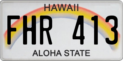 HI license plate FHR413
