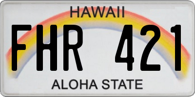 HI license plate FHR421