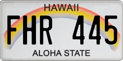 HI license plate FHR445