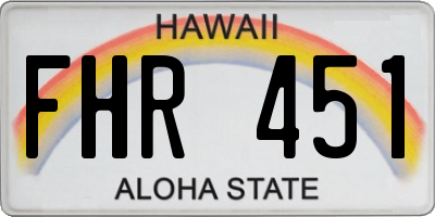HI license plate FHR451