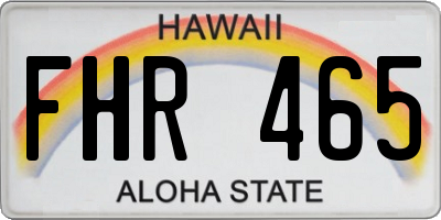 HI license plate FHR465