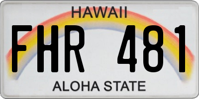HI license plate FHR481
