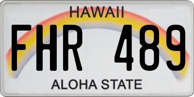 HI license plate FHR489