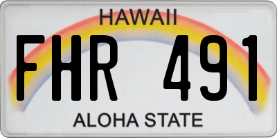 HI license plate FHR491