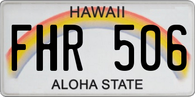 HI license plate FHR506