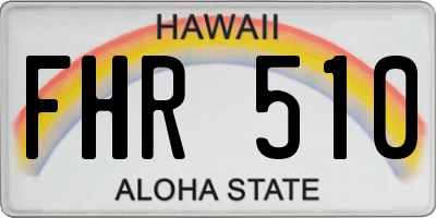 HI license plate FHR510