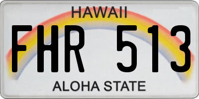HI license plate FHR513