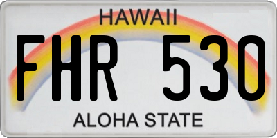 HI license plate FHR530
