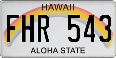HI license plate FHR543