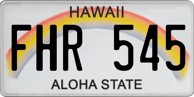 HI license plate FHR545