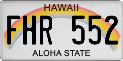 HI license plate FHR552