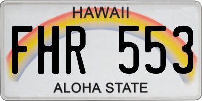 HI license plate FHR553