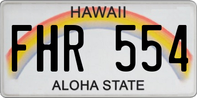 HI license plate FHR554