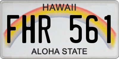 HI license plate FHR561