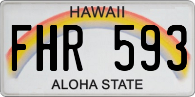 HI license plate FHR593