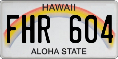 HI license plate FHR604