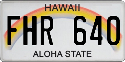 HI license plate FHR640