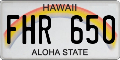 HI license plate FHR650
