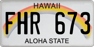 HI license plate FHR673