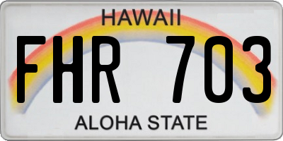 HI license plate FHR703