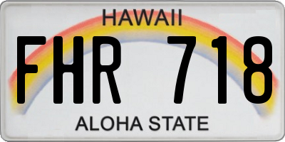 HI license plate FHR718
