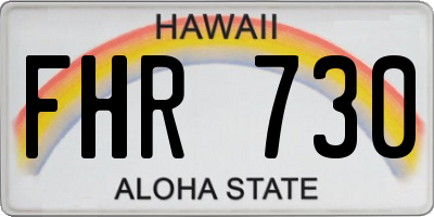 HI license plate FHR730