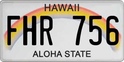HI license plate FHR756