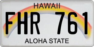 HI license plate FHR761