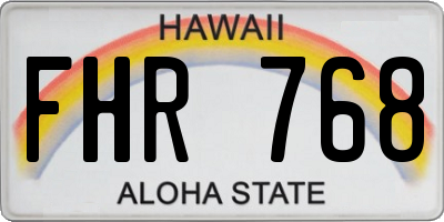 HI license plate FHR768