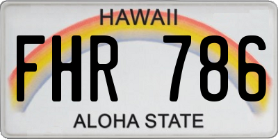 HI license plate FHR786
