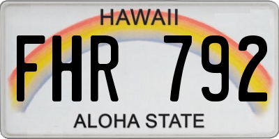 HI license plate FHR792