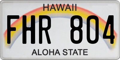HI license plate FHR804