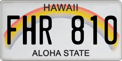 HI license plate FHR810