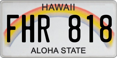 HI license plate FHR818