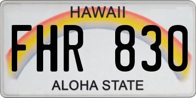 HI license plate FHR830
