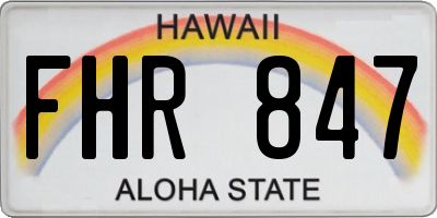 HI license plate FHR847
