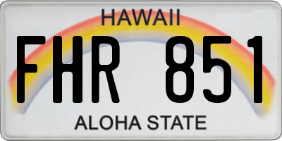 HI license plate FHR851