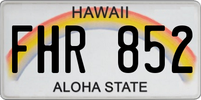HI license plate FHR852